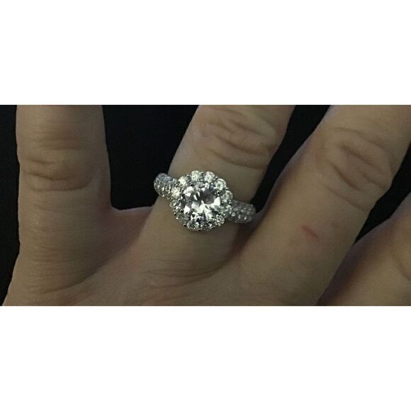 NEW~4.25 Ct. Sim Diamond Cluster Halo Design Bridal/Engagement Ring Sz 8 - Picture 5 of 5